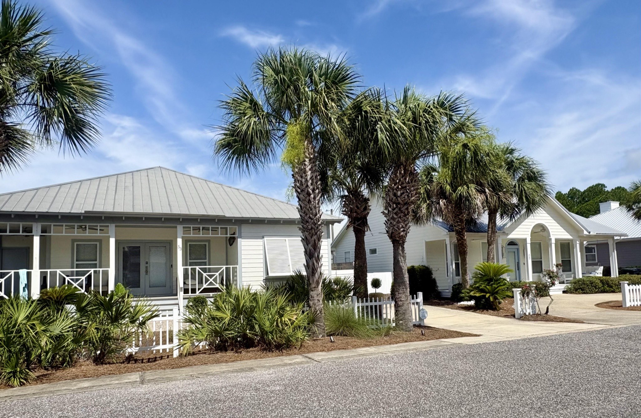 Golden Sun and Blue Moon cottages side by side on Crystal Court